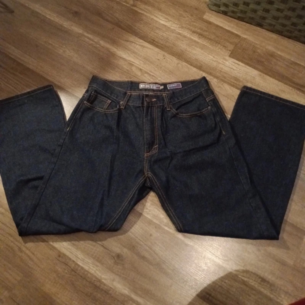 Recycled BluesMen's Blue Straight Leg Denim Jeans